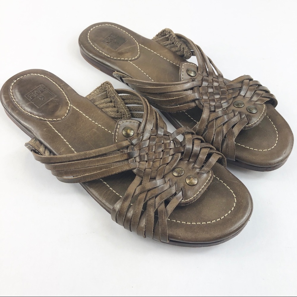 FRYE Brown Jacey Huarache Leather Sandals size 7 B